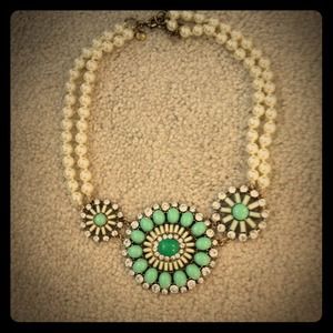 J Crew Factory faux pearl and pendant collar