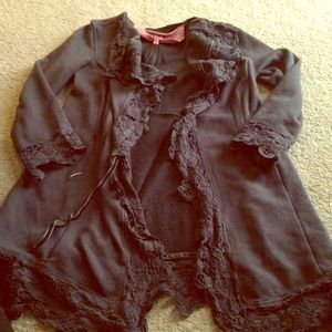 RESERVED!! Grey sweater with lace