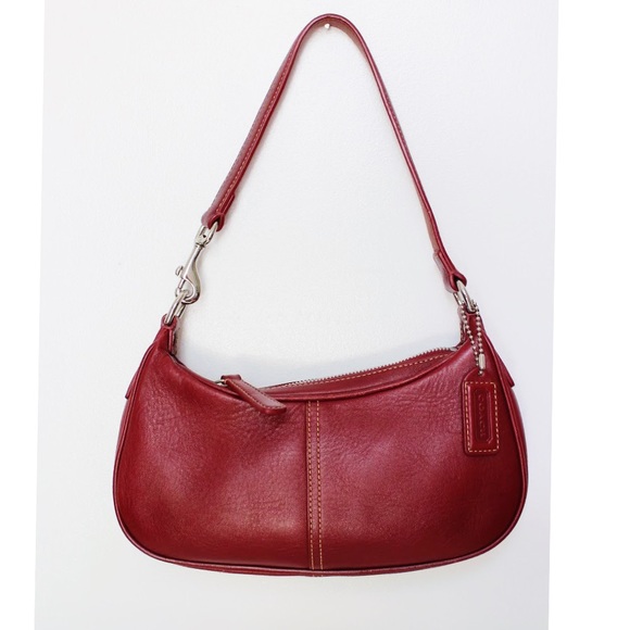 Coach leather pouchette baguette bag