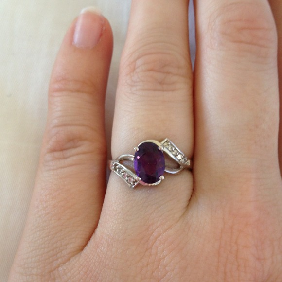 RESERVED for trixie - Amethyst and CZ ring