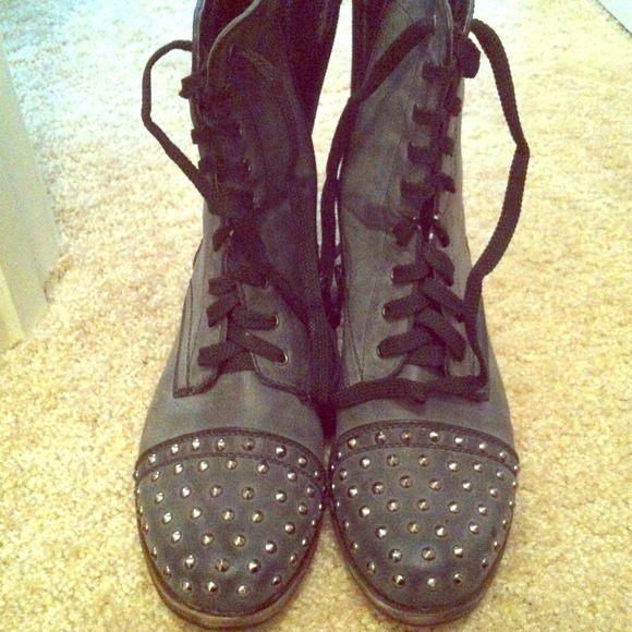 Studded lace up boots
