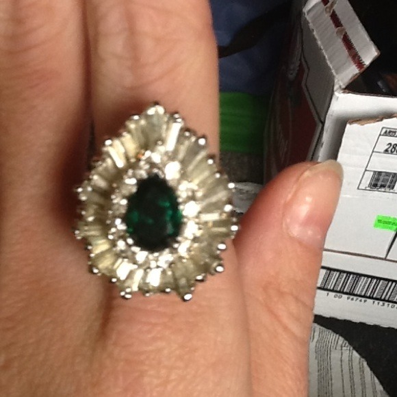 Real Silver n green ring