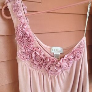 One shoulder rosette top *tank*