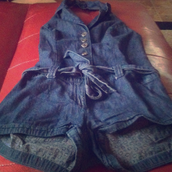 Guess Denim Shorts Jumpsuit