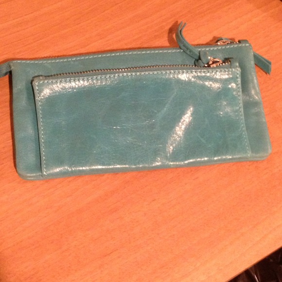 **BRAND NEW** leather turquoise wallet/clutch