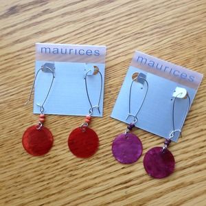 2 pairs of Maurice's earrings