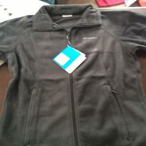 Women's black full zip columbia fleece  size M