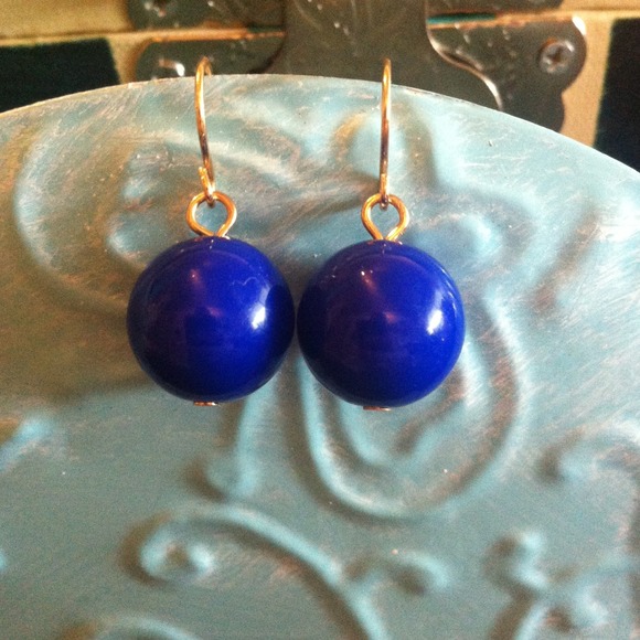 Royal blue bead earrings