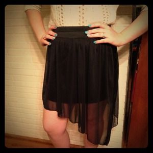 Black short to long from left to right skirt.