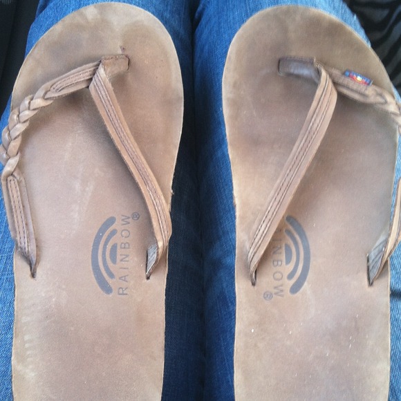 Rainbow flip-flops! (Ladies)