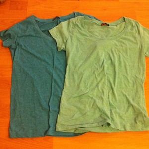 Teal and mint scoop shirts