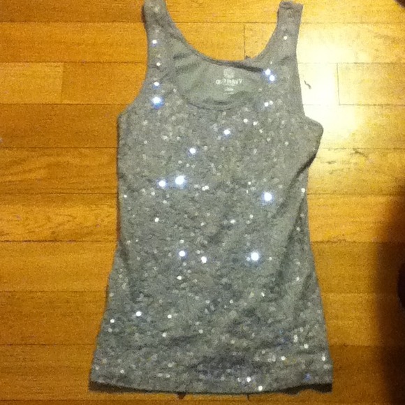 Grey sequenced tank top.