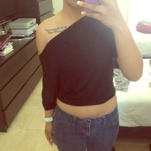 Off the shoulder black top