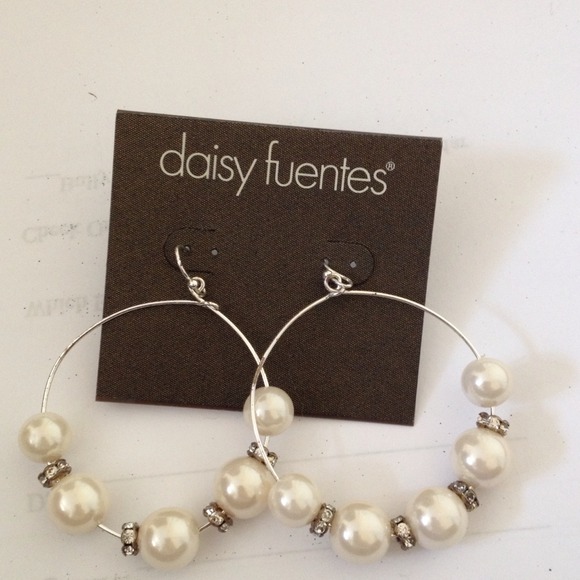 Pearl hoop earrings