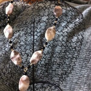 Handmade Grey & Redline Marble necklace