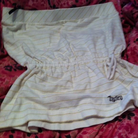 White and gold stripe Hurley tube top