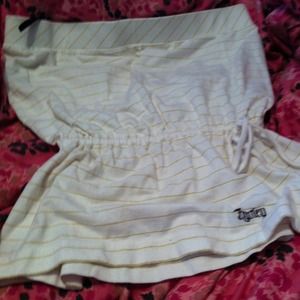 White and gold stripe Hurley tube top