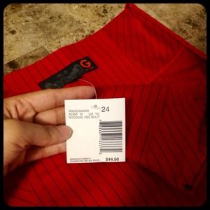 Very Sexy Red & Black Pinstripe Pencil Skirt