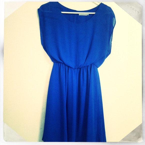 chiffon blue dress