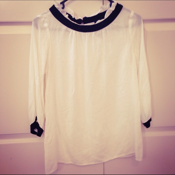Cream and Black Blouse (RESERVED BUNDLE)