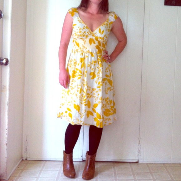 Mustard Floral Dress
