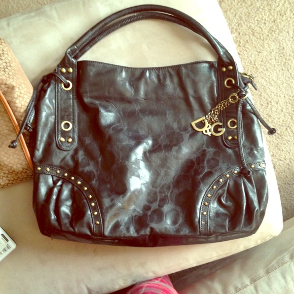Large designer inspired black bag
