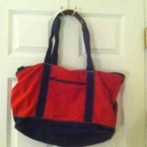 Navy and red bag