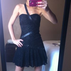 Lace and leather BEBE dress