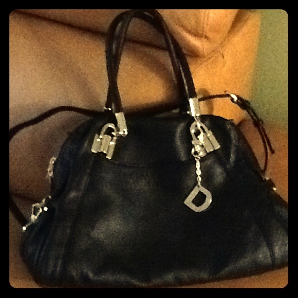 Black leather satchel handbag. - Picture 1 of 3