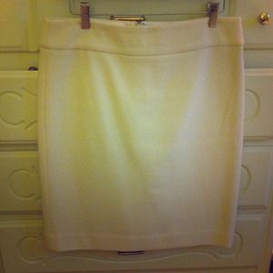 JCrew White Wool Pencil Skirt