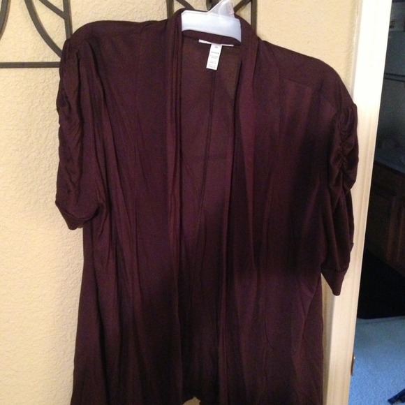 DEB dark brown cardigan with short sleeves