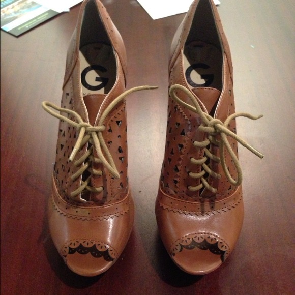 Guess open toe booties