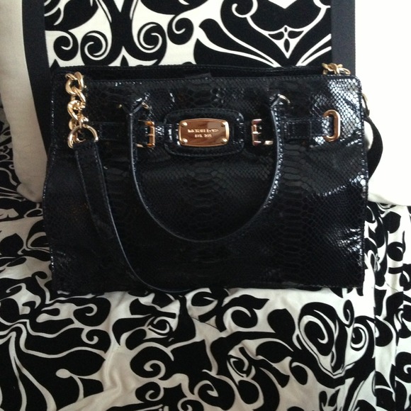Michael Kors Black Python Hamilton. Used ONCE!