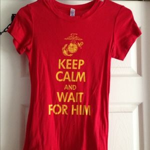 Red USMC keep calm t-shirt