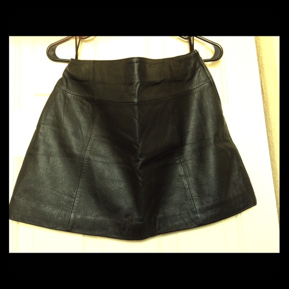 Retails for $60 Black Leather Mini Skirt