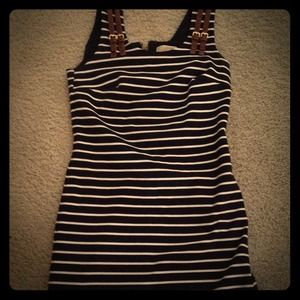 Michael Kors navy and white striped dress