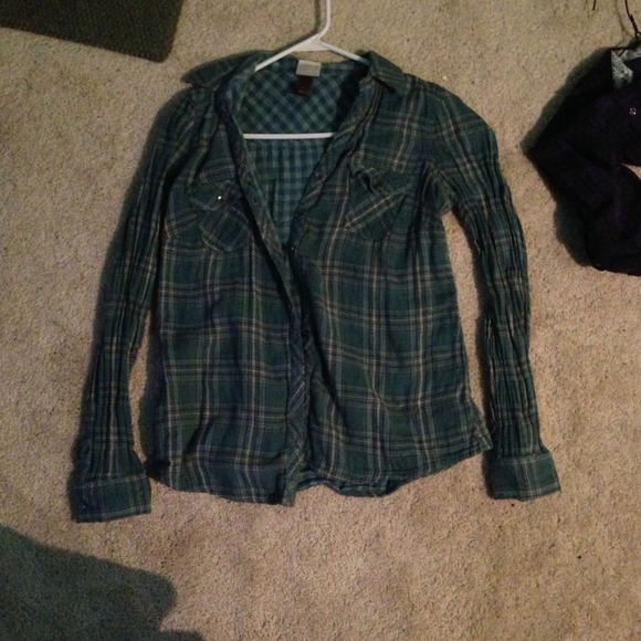 Blue plaid shirt