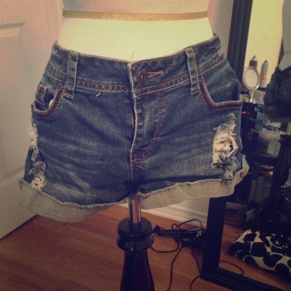 Charlotte Russe distressed jean shorts