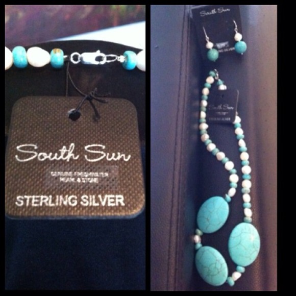 925 Sterling Silver, Freshwater Pearls & Turquoise - Picture 2 of 4