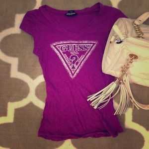 Purple v-neck top
