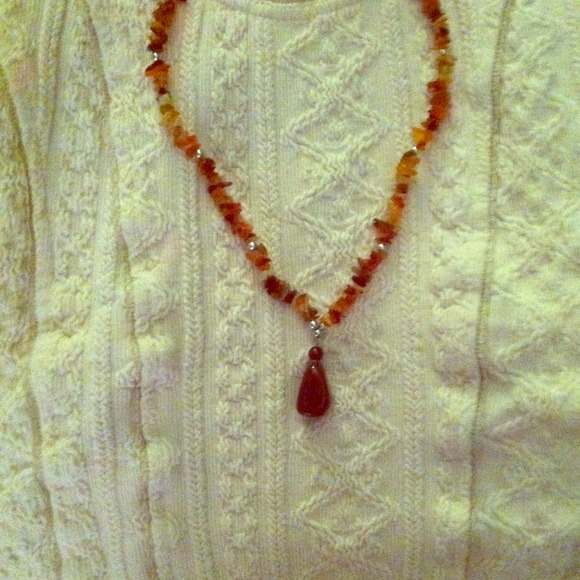 Carnelian gemstone necklace