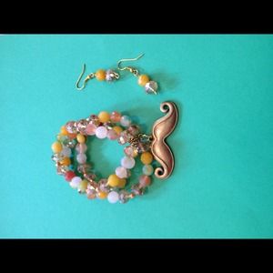 Bracelet in yellow crystal w/ earrings