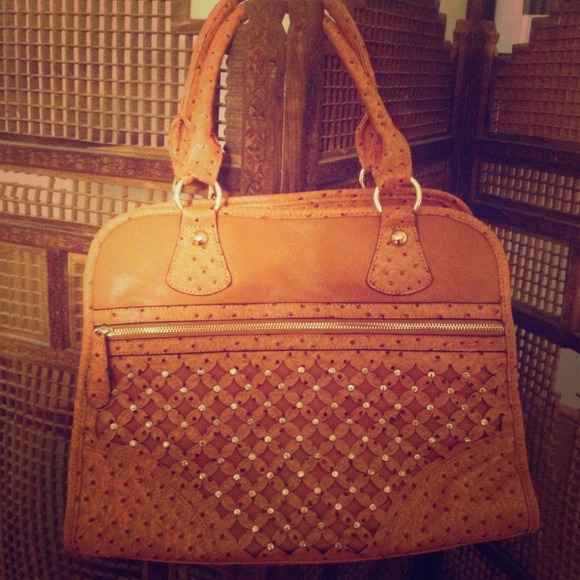 Sold in bundle-Ostrich studded tote