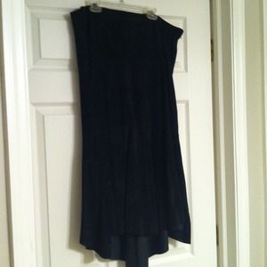 Black Cabi suede boot length skirt