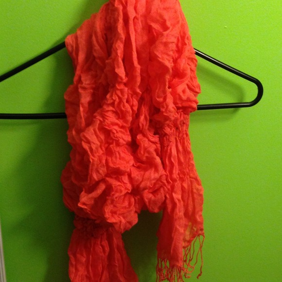 Accessories - Scrunchy coral scarf.