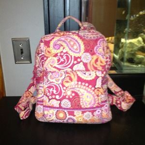 Vera Bradley Backpack in Raspberry Fizz full size