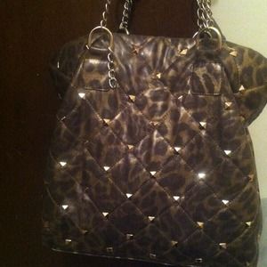 Leopard studded bag