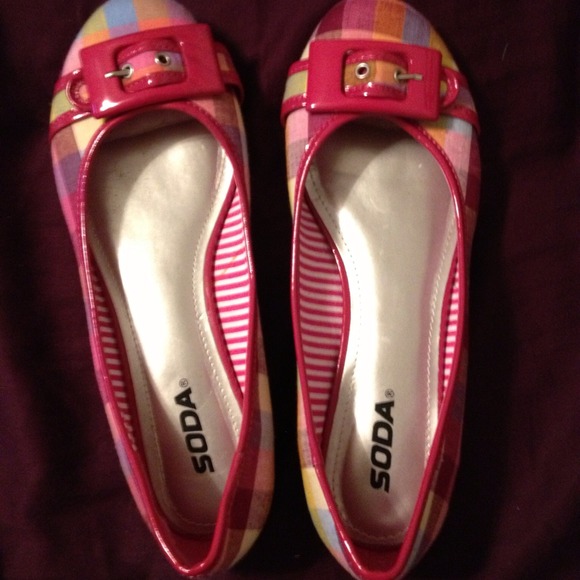 **SOLD!** Practically brand new SODA Plaid Flats!