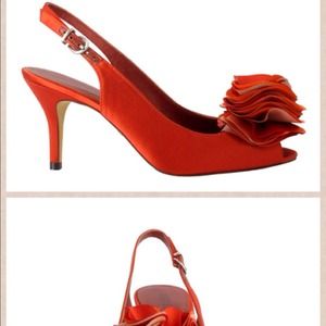 SATIN SLINGBACK PEEPTOE MULTICOLOURED FLOWER