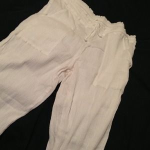 White cotton beachy pants
